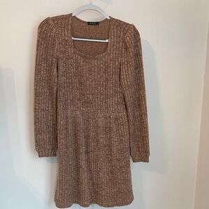 Elegant Brown Midi Dress